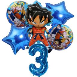 Cartoon Dragon Ball Party Balões Set, Son Goku Número Balão, Baby Shower, Decorações de Festa de Aniversário, Presentes Kids, 32 ", 6Pcs - Image 4