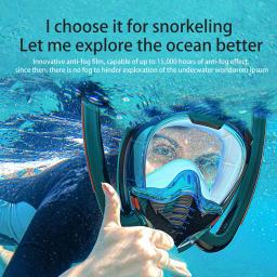 Máscara de mergulho profissional, snorkel facial completo, óculos anti-nevoeiro, equipamento de natação subaquática, crianças e adultos - Image 6
