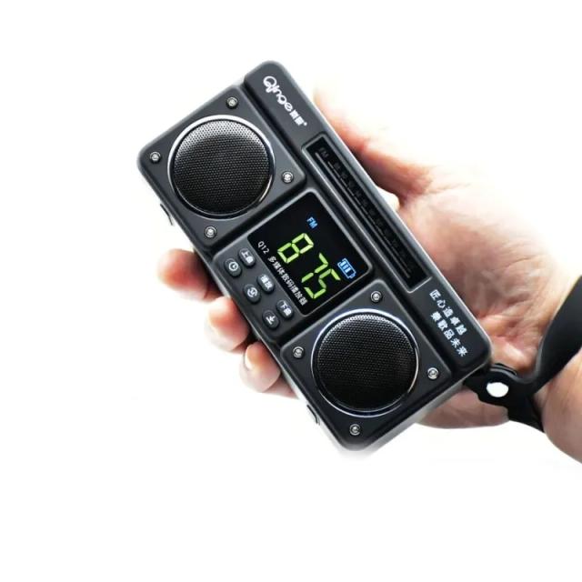Mini Rádio FM Portátil com Bluetooth, Receptor de Sinal Estável, Alto-Falante Duplo, Gravador Externo e Suporte para Cartão TF e USB