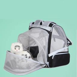 Suprimentos para animais de estimação ir para fora gato saco cachorro respirável mochila simples viagem grande capacidade dobrável expansível saco para animais de estimação - Image 3