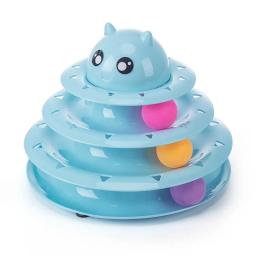 3 níveis gatos brinquedo torre faixas gato brinquedos interativos gato inteligência treinamento placa de diversões torre produtos para animais estimação gato túnel - Image 5
