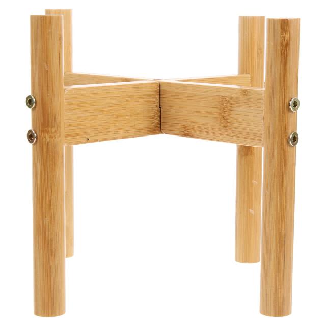 Suporte de Bambu Multi-Funcional para Alimentador de Gato e Recipiente de Comida