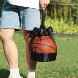 Saco de basquete preto com malha, grande capacidade, mochila de armazenamento de voleibol e futebol, bolsa multifuncional, bolsa esportiva e de ginástica - Image 3