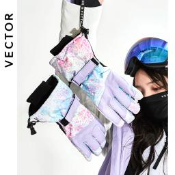 Vector luvas de esqui feminino inverno quente à prova dwaterproof água esqui snowboard luvas snowmobile equitação motocicleta ao ar livre luvas de neve 2020 novo - Image 4