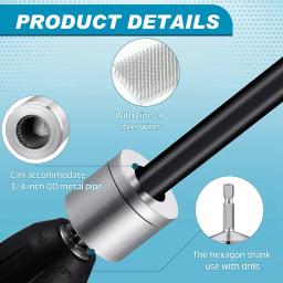 Escova De Limpeza De Tubo De Cobre De Metal, Escova De Limpeza De Tubo Para Power Drill, 1 Escovas Substituíveis - Image 6