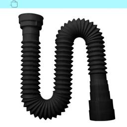 Sifão Sanfonado Multiuso Lavatório/Pia/Tanque 72cm Preto - Image 1