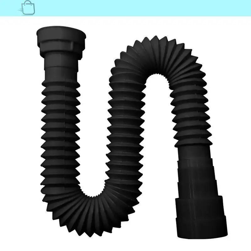 Sifão Sanfonado Multiuso Lavatório/Pia/Tanque 72cm Preto - Image 1