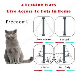 Porta de plástico com 4 Way Security Lock, Portão para cachorro, Portão de segurança para cão, gato, gatinho, Pet Shop - Image 4