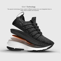 Xiaomi mijia tênis 2 tênis de corrida esporte uni-moldagem absorção de choque sistema de bloqueio de espinha de peixe elástico tricô vamp para homem - Image 5