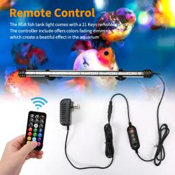 Aquário Controle Remoto LED Light, Lâmpada de Mergulho, Planta Crescer Iluminação, Aquário Subaquático, RGB, 21, Acessórios, UE - Image 4
