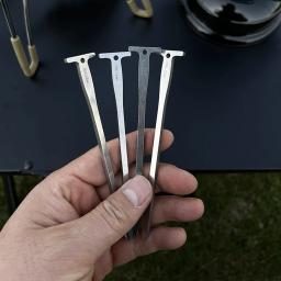 Aço inoxidável Outdoor Tent Pregos com Buraco, estacas à terra, Camping Spikes, Toldo Canopy, 12cm, 4Pcs - Image 3