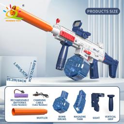 SCAR-pistola elétrica para crianças, submáquina automática, jogo de tiro ao ar livre, brinquedo Beach Fight, presentes de verão, M416 - Image 4