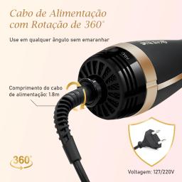 127/220v pente quente elétrico，escova secadora e alisadora，prancha de cabelo profissional，secador de cabelo，do brasil,DOU ROSA - Image 3