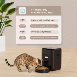 Alimentador automático inteligente do animal de estimação para gatos e cães, distribuidor do alimento seco, cronometrando a bacia, botão, inteligente, 2L - Image 3