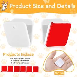 Wall Pee Pad Suporte para Cachorro, Sticky Pee Pad, Clipe de suspensão, Almofada de treinamento Potty, 12Pcs - Image 4