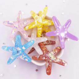 10 pçs colorido resina glitter doces cor grande estrela do mar flatback strass decoração diy jóias acessórios estatuetas scrapbook - Image 3