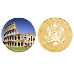 Conjunto de Moedas Comemorativas das Sete Maravilhas do Mundo, Coleção Comemorativa, Desafio, Presente de Ornamento, 7 peças por conjunto - Image 5