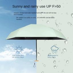 55% de desconto mini guarda-sol pequeno bolso guarda-chuva de chuva vinil dobrável proteção ultravioleta uv sombra de sol bolso guarda-sol cápsula - Image 2