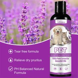 Shampoo amaciante para cabelos, Gel de banho, Removendo ácaros e sujeira, Lavagem corporal para cachorro e gato, Gel de banho de limpeza para animais - Image 6