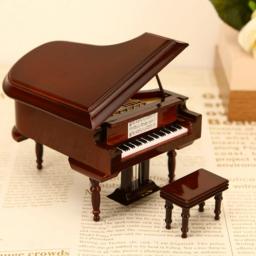 Miniatura Grand Piano Model Kit, Instrumento Musical com Cadeira, Decoração para Casa e Escritório - Image 3