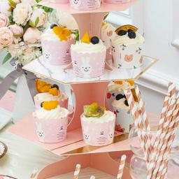 3 camada de papelão bolo carrinho lanche pastelaria sobremesa torre frutas alimentos expositor cupcake bolo titular rack aniversário festa suprimentos - Image 5