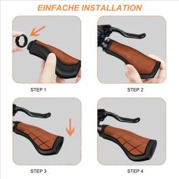 Punhos ergonômicos de bicicleta antiderrapante, Punhos de borracha do guiador, E-Bike Brown, 22,2mm - Image 6