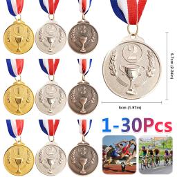 Prêmio medalha com fita cinta para esportes ao ar livre, vencedor de recompensa e competição de futebol, ouro prata bronze, 1-30PCs - Image 1