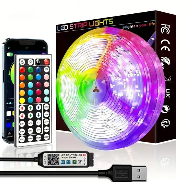 Iluminação LED para Quarto com Controle Remoto e 44 Cores Personalizáveis