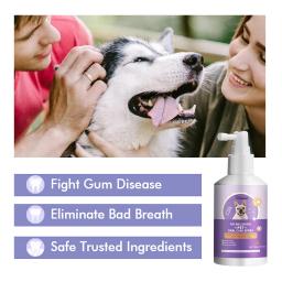 Cão e gatinho limpador oral, 50ml, spray para limpar o dente, desodorante, anti-cálculo, pet fornecimentos - Image 3