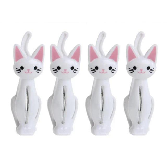 Prendedores de Roupa Plásticos à Prova de Vento: Clipes Multifuncionais e Gatos Criativos para Toalhas de Praia e Meias Fofas