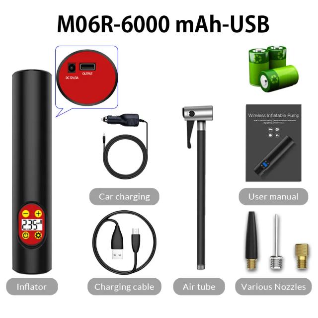 Bomba de Ar Portátil Baseus com Iluminação LED e Compressor de Pneus para Carros e Bicicletas - Inflador Digital 150PSI