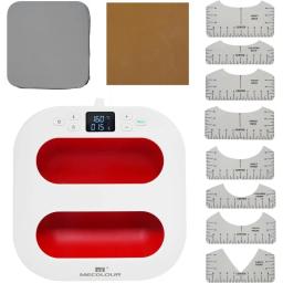 MECOLOUR-Máquina portátil da imprensa do calor para camisetas, Heat Press Mat, Heat Press Machine, Tee PTFE, Régua Guid, 9 "x 9", 8 Pcs - Image 1