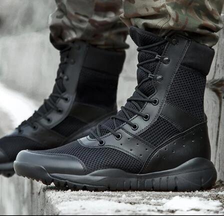 Botas Táticas Impermeáveis e Leves para Homens e Mulheres - Ideais para Caminhadas, Escalada e Treinamento de Verão