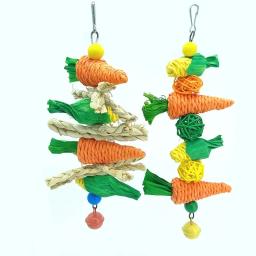 Pequeno Brinquedo De Animal De Estimação Brinquedo Papagaio Hamster Brinquedo Mastigação Coelho Molar String Bird Parrot Toy Madeira Rattan Brinquedo De Mastigação Gaiola De Pássaro Brinquedo Pendurado - Image 1