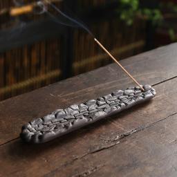 Artesanato cerâmico Corallite Backflow Incenso Queimador Roxo Argila Lótus Incenso Stick Holder Cerâmica Home Desktop Ornamento - Image 2