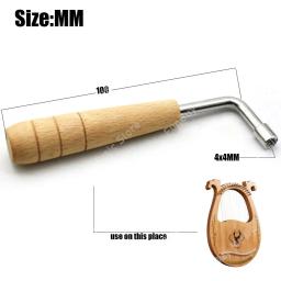 Lira harpa tuning chave clássico lira harpa tuner chave de ajuste alça de madeira ferramenta interior 4*4mm chave - Image 6