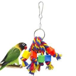 Papagaio Chew Toy Corda De Algodão Aves Brinquedo Mordida Ponte Pássaro Rasgando Brinquedos Calopsitas Treinamento Pendurar Balanços Aves Cage Supplies - Image 6