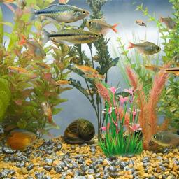 Plantas artificiais aquáticas ornamentos, realista subaquática, simulação plantas de flores para aquário, fishbowl, paisagismo decoração - Image 3