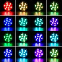 O rgb do controlo a distância conduziu a lâmpada subaquática, 10led, subaquático, peixes, barco, carro, vaso, aquário, decorativo - Image 2