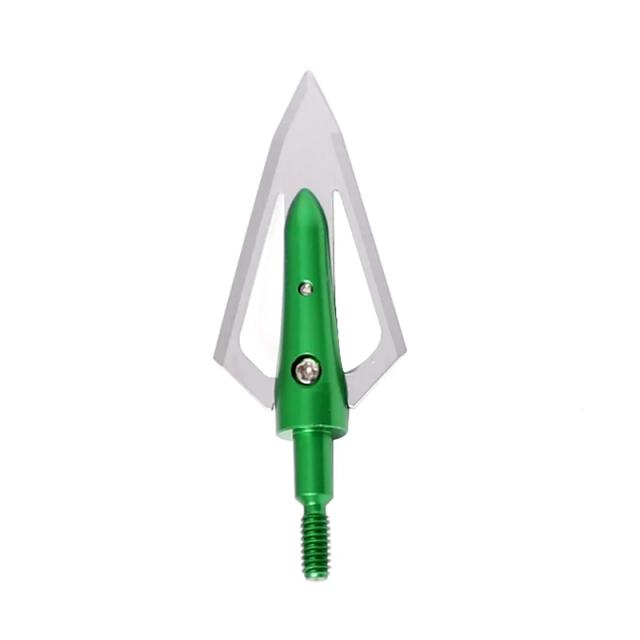 Conjunto de 12 Broadheads de Aço Inoxidável com 2 Lâminas para Caça com Arco e Flecha - Dicas de Ponta de Flecha de 100 Grãos