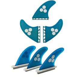 UPSURF FUTURE Fins S/M/L Tri Fins Barbatanas de prancha de surf azuis de fibra de alto desempenho Núcleo de favo de mel Propulsor Único abas Barbatanas de surf - Image 1
