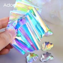 Moldes de resina epóxi de celofane com glitter holográfico, 4 unidades, enchimento espumante sereia gradiente aurora papel diy pingentes artesanato fazendo - Image 3