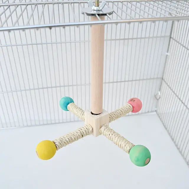 Gaiola para Pássaros Parrot com Rolamentos, Suporte Rotativo e Acessórios de Sisal