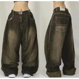 Americano nova moda cor sólida lavado baggy jeans y2k streetwear vintage moda coringa homens e mulheres cintura alta calças de perna larga - Image 2