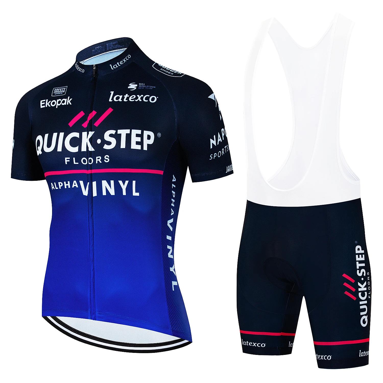 QUICK STEP-Conjuntos masculinos de ciclismo, roupas de ciclismo, manga curta, terno de bicicleta MTB, roupas de bicicleta pro verão - Image 1