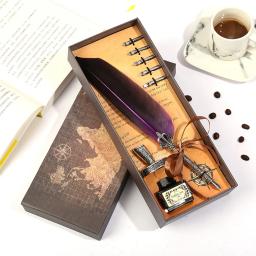 Retro Vintage Caligrafia Pena Dip Pen, Canetas, Conjunto De Tinta De Escrita, Papelaria, Quill Criativo, Tinta Não Incluída - Image 4