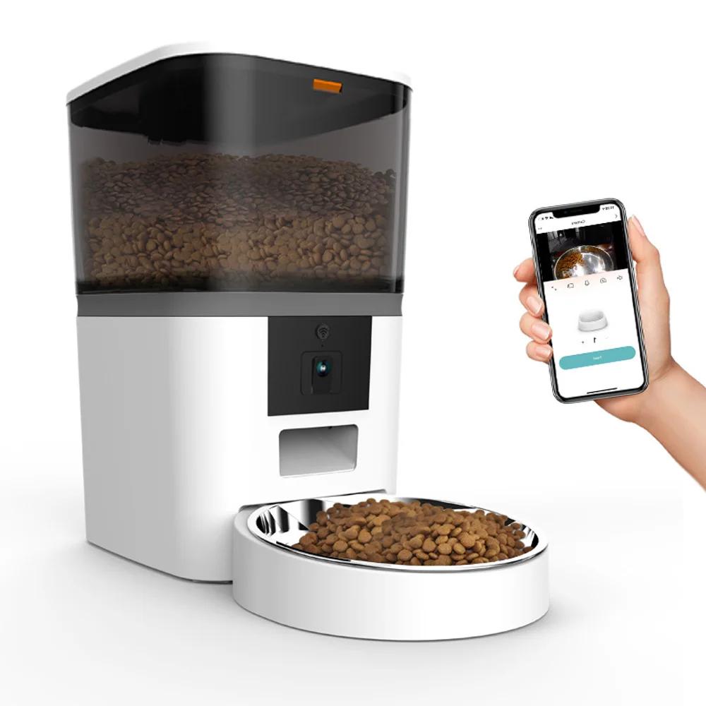 Grande Capacidade Inteligente Alimentador Pet com Câmera, Dispenser Automático Food, Timing Quantitative App, Alimentador Remoto, Cat Acessórios, 4L - Image 1