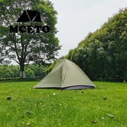 Tenda de mochila ultraleve com 2 portas, Barraca de acampamento Ripstop, Tenda de caminhada leve, Cor verde do exército - Image 6