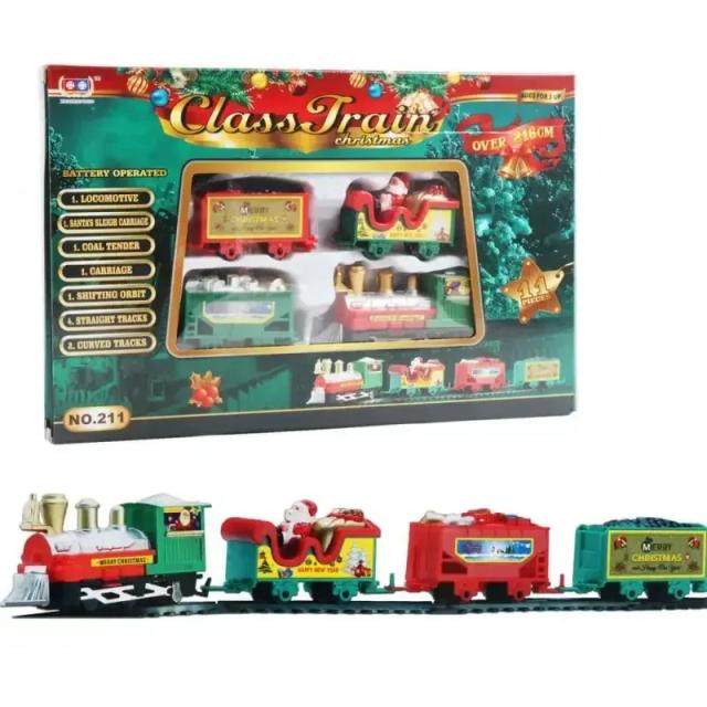 Conjunto de Trem e Árvore de Natal para Crianças - Brinquedo Interativo de Montar Trilhos e Decoração, Presente Perfeito para Aniversário e Festas