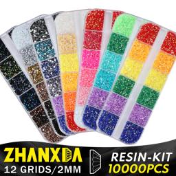 Geléia AB Resina Strass Enfeites para Artesanato, Nail Art Set, Flatback Pedras Preciosas, Cristal DIY, 12 Grade, Mix Cores Kits - Image 1